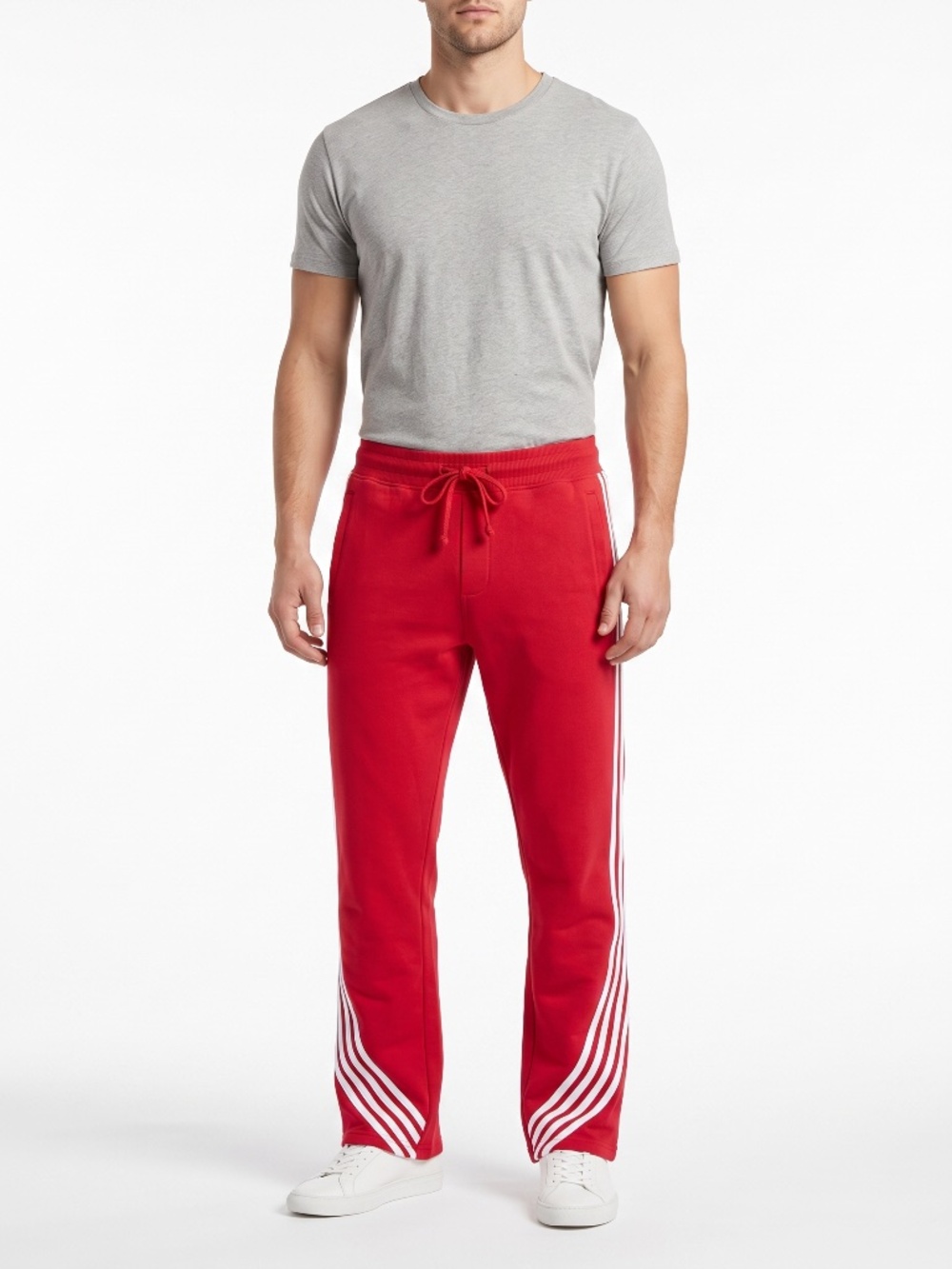 Urban Beast Mens 2XL Red Stripe French Terry Sweatpants NWT UB3024 100% Cotton